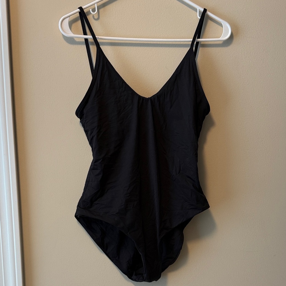 BECCA Black Open Back One-Piece Swimsuit